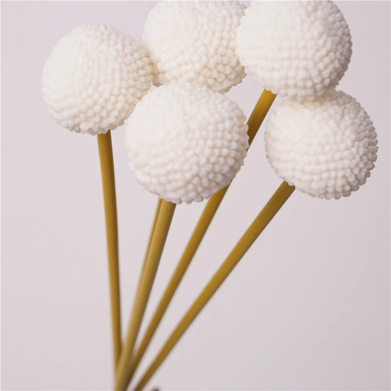 Pompon-Chrysanthemen Kunstblumen Strauß – 5 Stiele, 53 cm hoch, Real-Touch Blumen wie echt – hochwertige Deko für Vase, Hochzeit & Zuhause