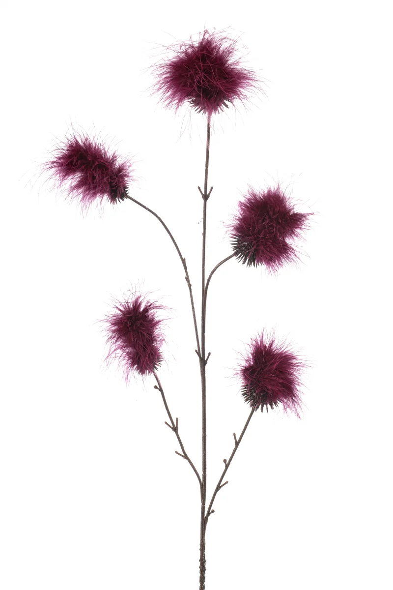 Federpompon künstlich 84 cm - 1 Zweig - Bordeaux