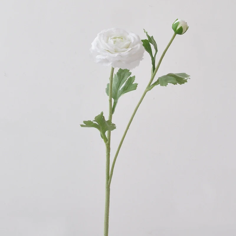 Ranunkel-Kunstblume mit Real-Touch – 48 cm, flexibler Stiel – täuschend echte Premium-Blüte für Vase & Hochzeitsdeko