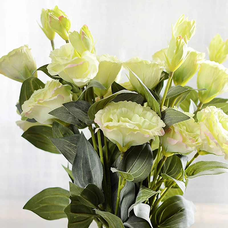 10 Stücke 70cm künstliche Eustoma-Blumen – Seidenblumen zur Heimdekoration