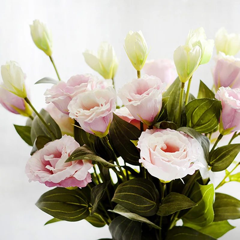 10 Stücke 70cm künstliche Eustoma-Blumen – Seidenblumen zur Heimdekoration