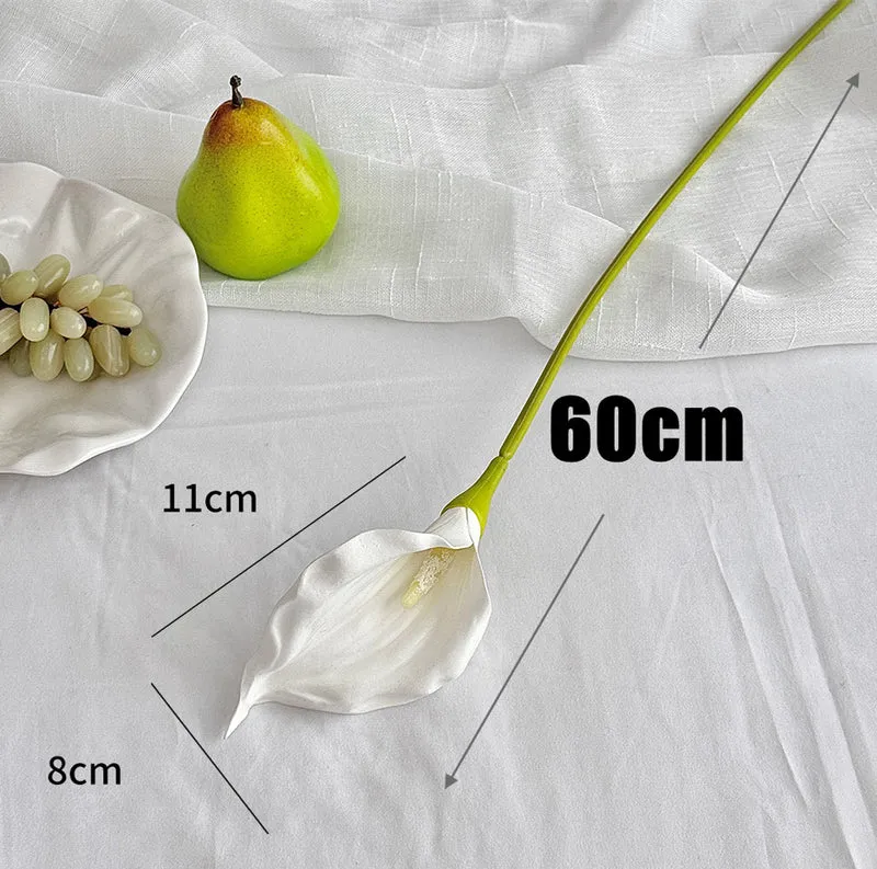 Weiße künstliche Calla-Lilien mit realistischem Griff - Perfect für Hausdekoration