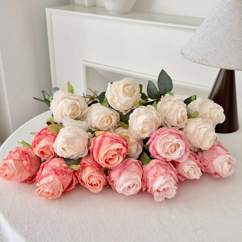 53 cm künstliche Rosen mit verbrannten Rändern