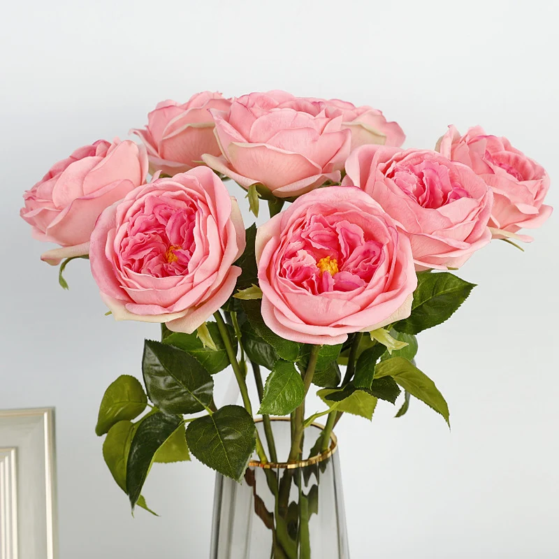 50 cm Maria Theresia Rosen mit Real-Touch-Stielen künstliche Blumen