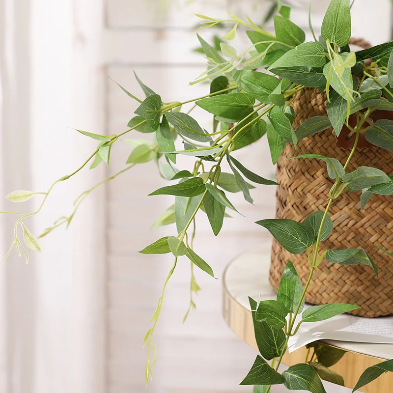 80 cm künstliche hängende Grünpflanzen – Clematisblätter für hängende Dekoration, fallende Blumensträuße & DIY