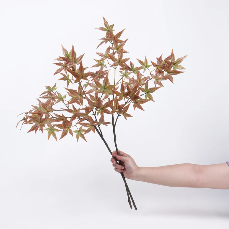 77 cm künstliche Ahornblätter mit realistischem Griff – Ideal für Herbstdekoration