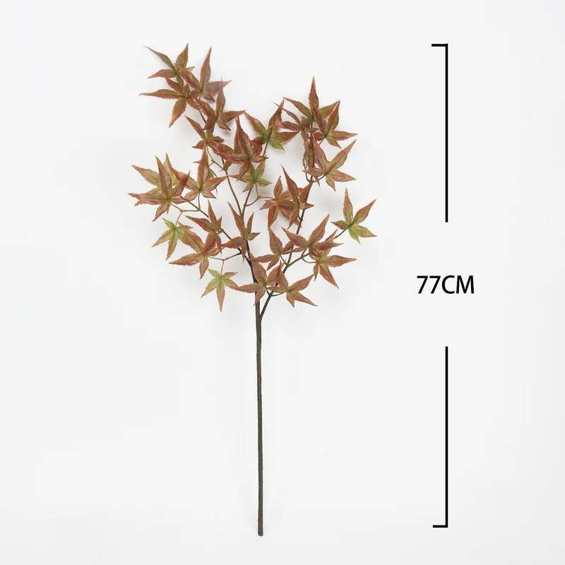 77 cm künstliche Ahornblätter mit realistischem Griff – Ideal für Herbstdekoration