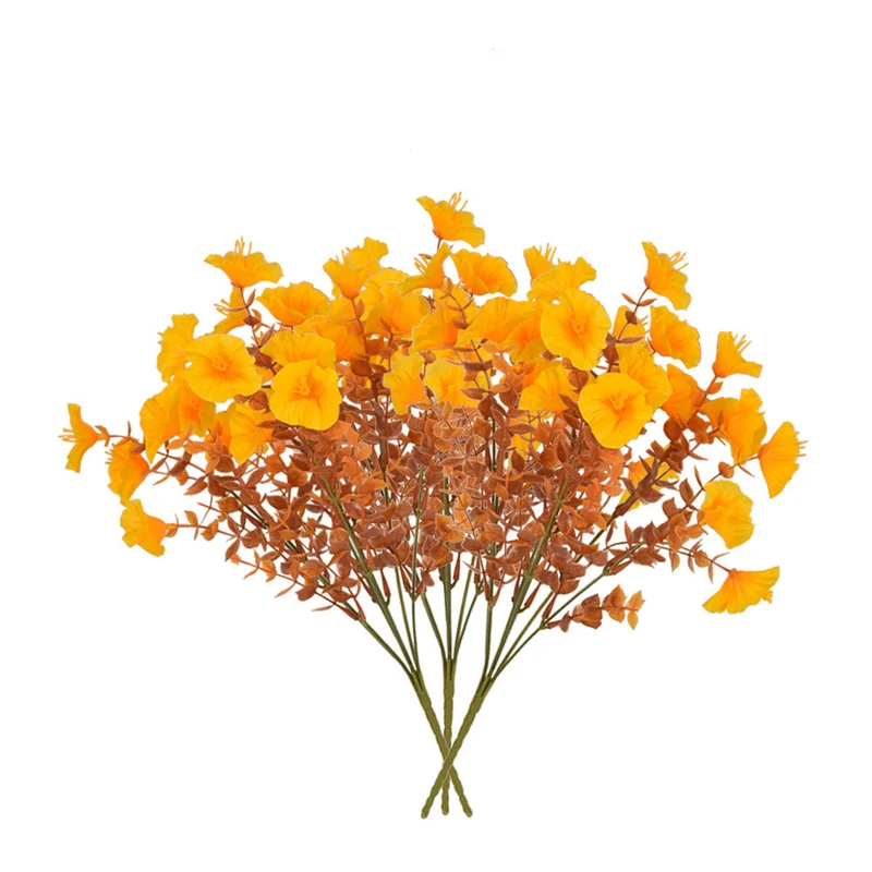 UV-beständige Künstliche Herbstblumen mit Ipomöen – Aus Seide und Eukalyptus, realistisch für den Außenbereich