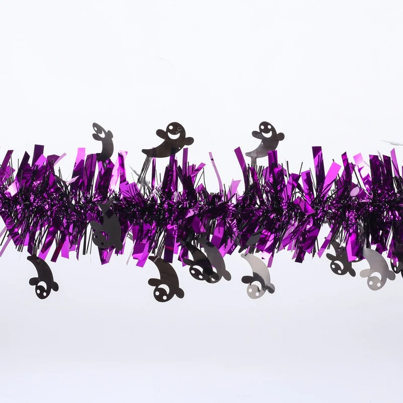 2 m lange Halloween-Glitzer-Girlande mit Lametta – Perfekt für Halloween-Party-Dekoration