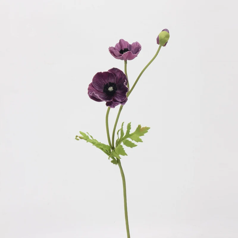 Mohnblume künstlich 38 cm, hochwertiger Real Touch Mohn-Stiel, täuschend echt für Vase, Hochzeitsdeko, Arrangements & Landhausstil