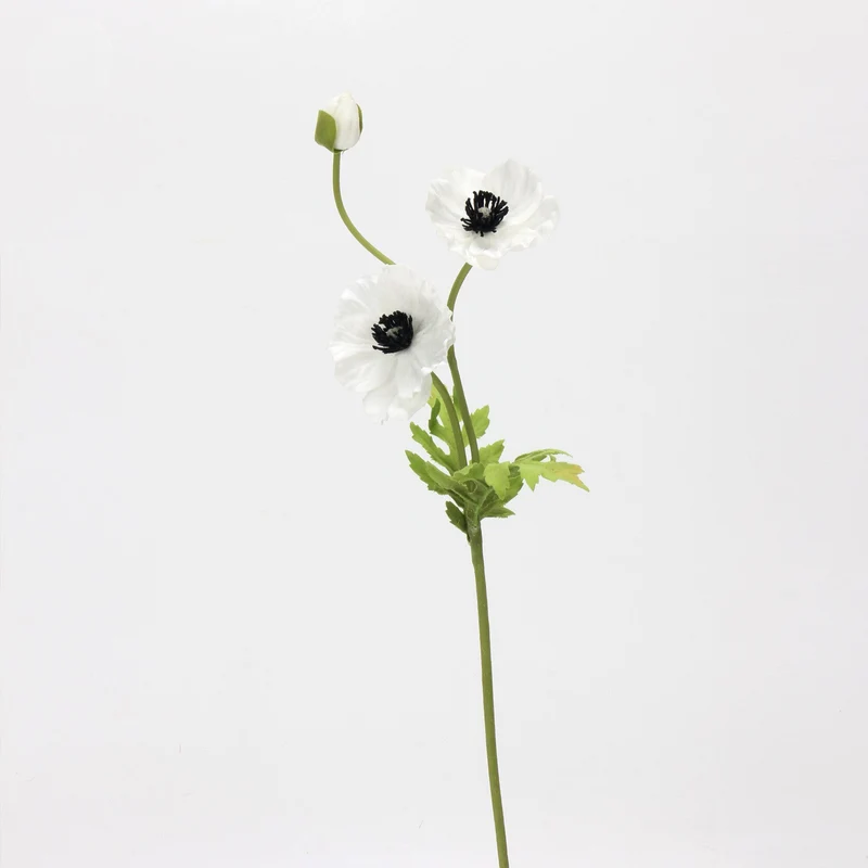 Mohnblume künstlich 38 cm, hochwertiger Real Touch Mohn-Stiel, täuschend echt für Vase, Hochzeitsdeko, Arrangements & Landhausstil