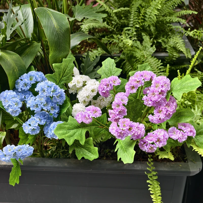 UV-Schutz Kunstblumen Vergissmeinnicht für Draußen | Wetterfester künstlicher Wildblumenstrauß für Balkon、Garten & Außenbereich | Pflegeleichte Frühlings & Sommerdeko