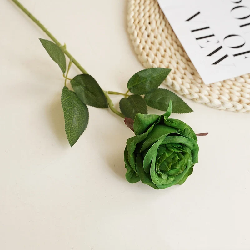 12 Dunkelrote Kunst-Rosen 50cm - Langstielige Brautsträuße für Hochzeit & Heiratsantrag