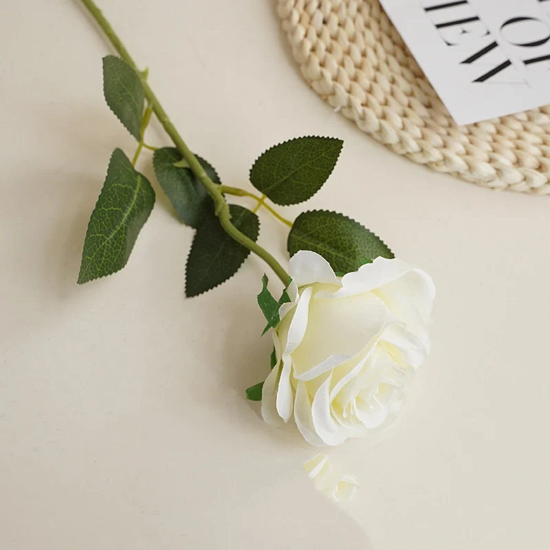 12 Dunkelrote Kunst-Rosen 50cm - Langstielige Brautsträuße für Hochzeit & Heiratsantrag