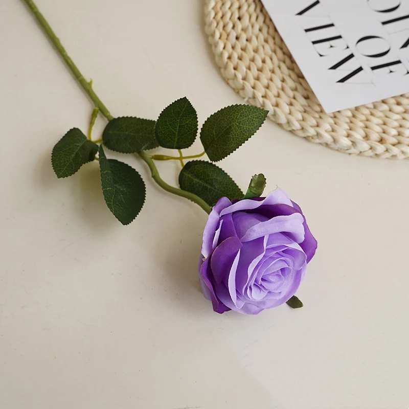 12 Dunkelrote Kunst-Rosen 50cm - Langstielige Brautsträuße für Hochzeit & Heiratsantrag