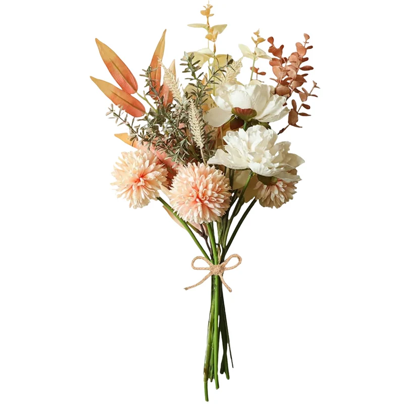 44cm Champagner Kunstblumen Künstliche Pflanzen Blumen Deko Hortensien Seide Blumenarrangements für Zuhause Blumenstrauß Hochzeit Garten Festival Dekor