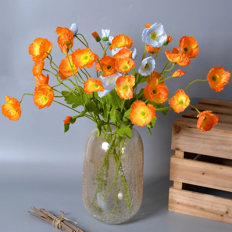 60cm künstliche Mohnblumen Realistische Kunstorchidee für Blumenarrangements, Home Decor, Bürodekoration, Hochzeitszentren, DIY-Projekte