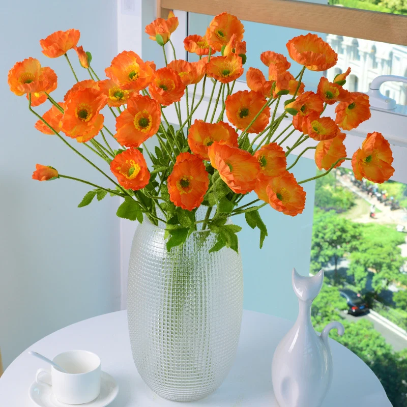 60cm künstliche Mohnblumen Realistische Kunstorchidee für Blumenarrangements, Home Decor, Bürodekoration, Hochzeitszentren, DIY-Projekte