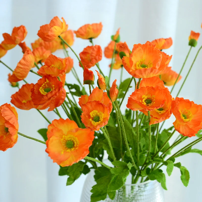 60cm künstliche Mohnblumen Realistische Kunstorchidee für Blumenarrangements, Home Decor, Bürodekoration, Hochzeitszentren, DIY-Projekte