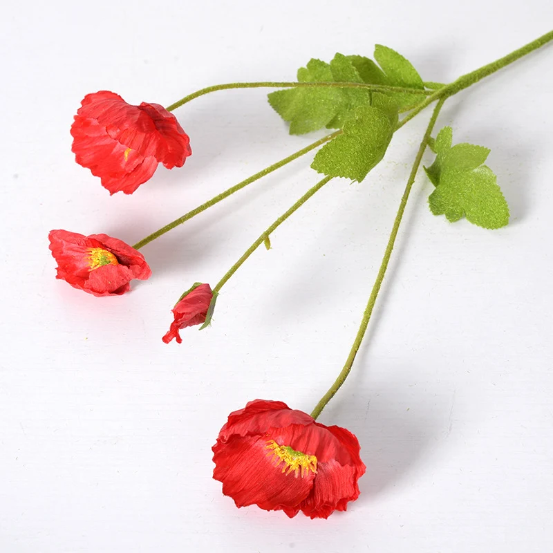 60cm künstliche Mohnblumen Realistische Kunstorchidee für Blumenarrangements, Home Decor, Bürodekoration, Hochzeitszentren, DIY-Projekte