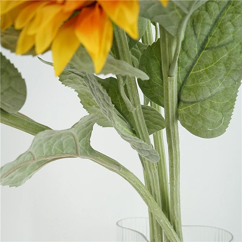 60cm künstliche Sonnenblumen mit realistischem feuchtem Griffgefühl