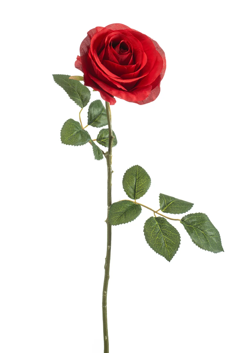 Rose künstlich 67 cm - 1 Stiel - Rot