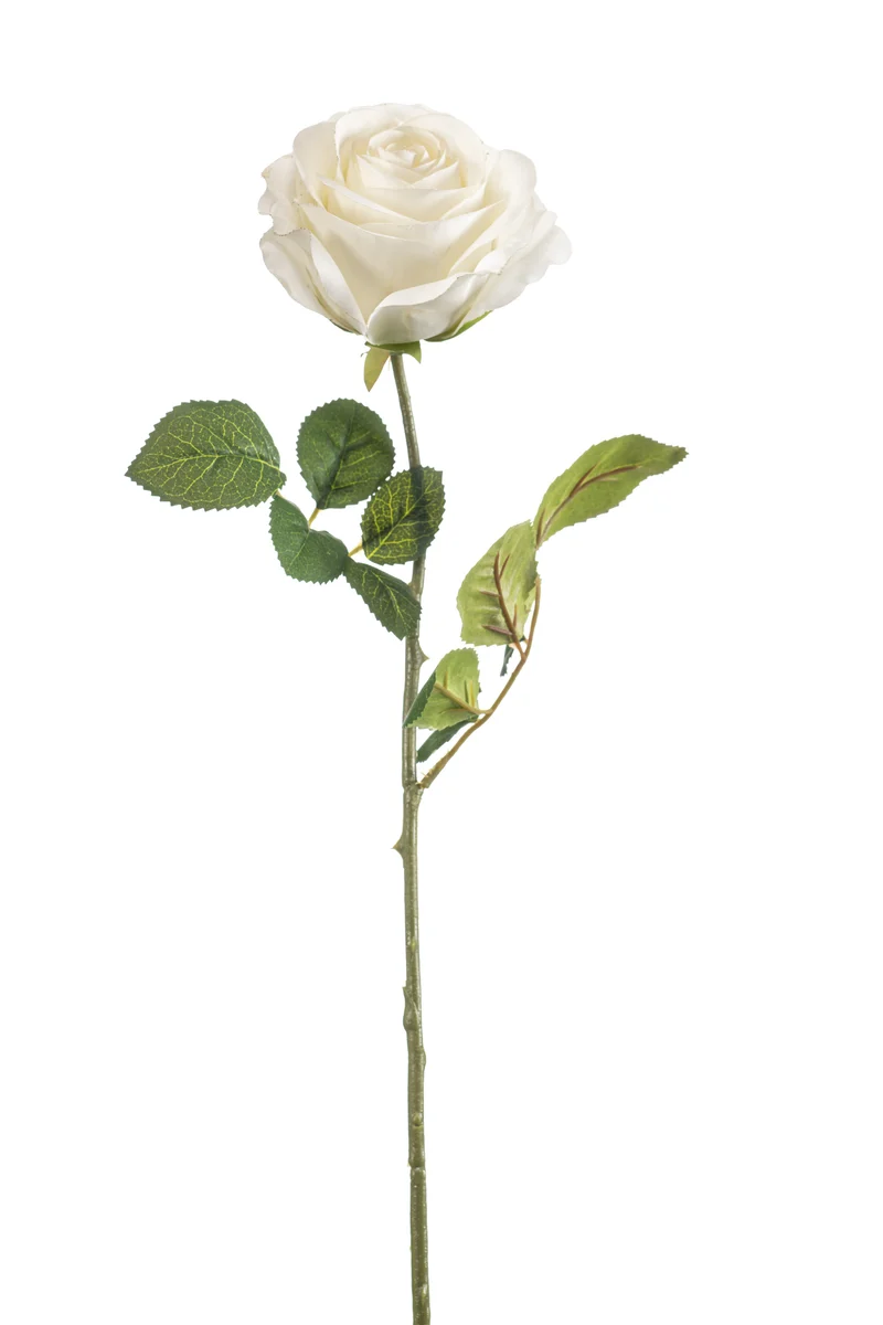 Rose künstlich 67 cm - 1 Stiel - Weiß