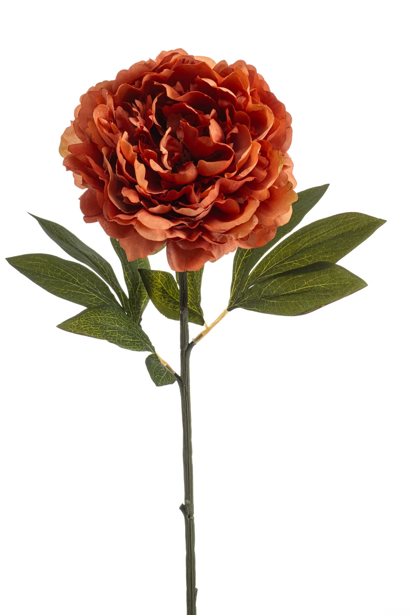 Pfingstrose künstlich 77 cm - 1 Stiel - Orange