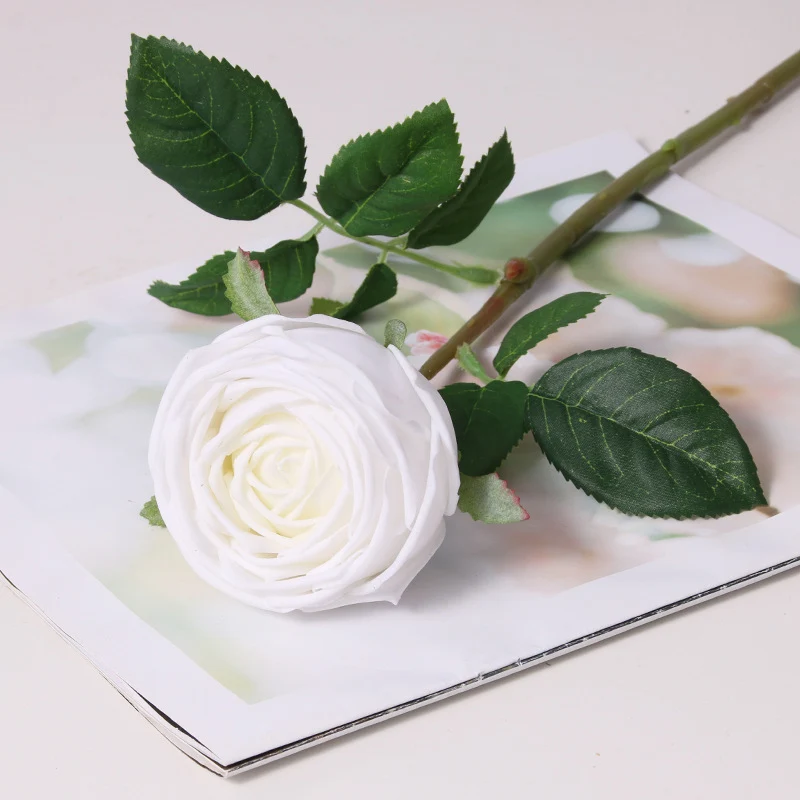 43 cm Echt-berührbare künstliche Rosen aus Latex – voll aufgeblüht für Zuhause-Dekoration