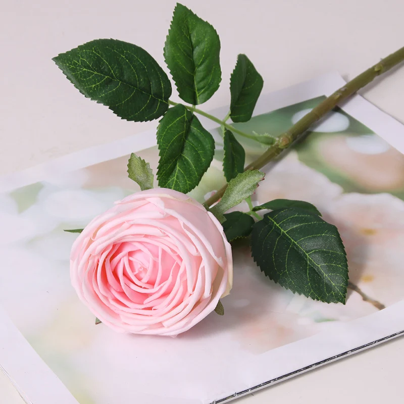 43 cm Echt-berührbare künstliche Rosen aus Latex – voll aufgeblüht für Zuhause-Dekoration