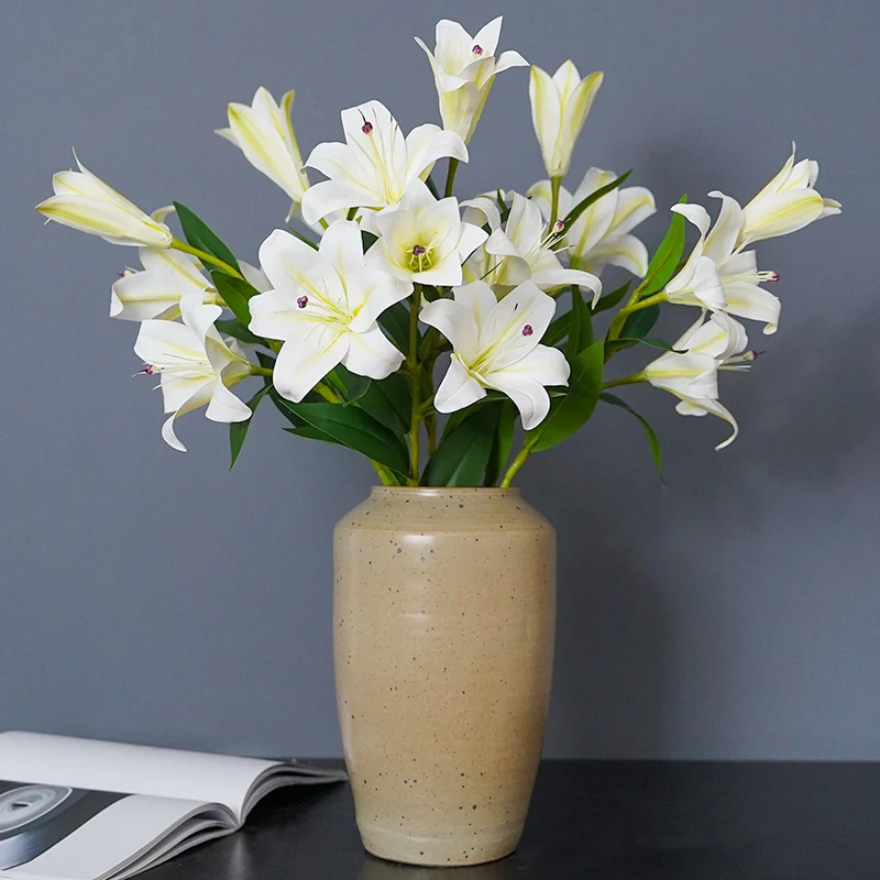 72 cm künstliche Tigerlilien mit echtem Touch – Blumenstrauß aus künstlichen Blumen, Tischzentren-Arrangements für Hochzeiten, zu Hause, Parties, Gärten und Büros als Dekoration