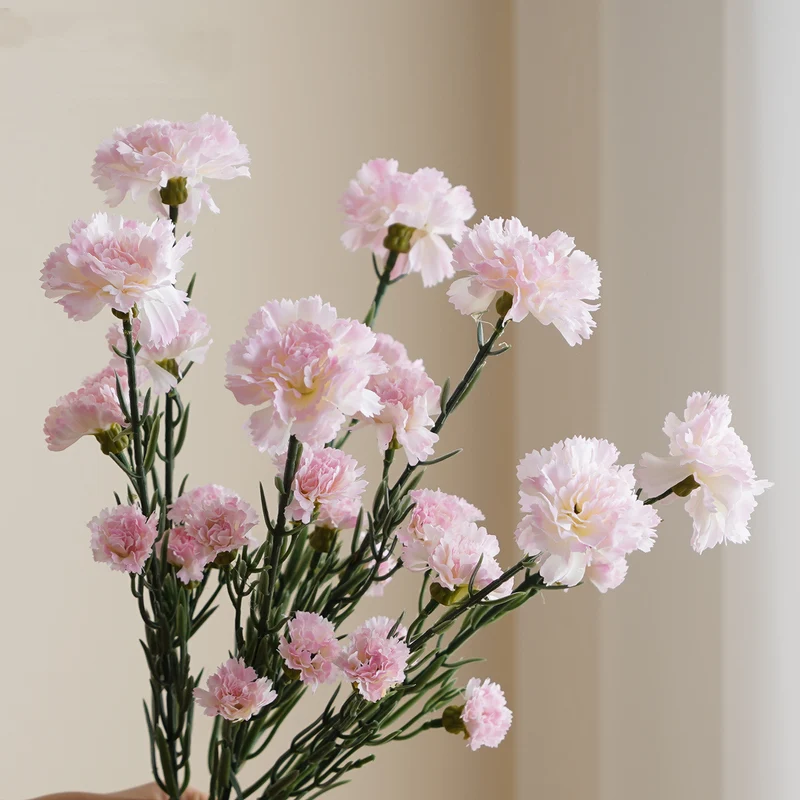 43 cm Kunstblume Nelke Busch mit 7 Stielen