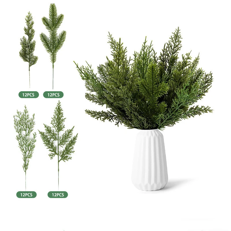 Künstliche Rote Beerenstängel & Weihnachts-Tannennadeln – DIY-Deko für Weihnachtsgirlanden, Kränze & Blumenarrangement