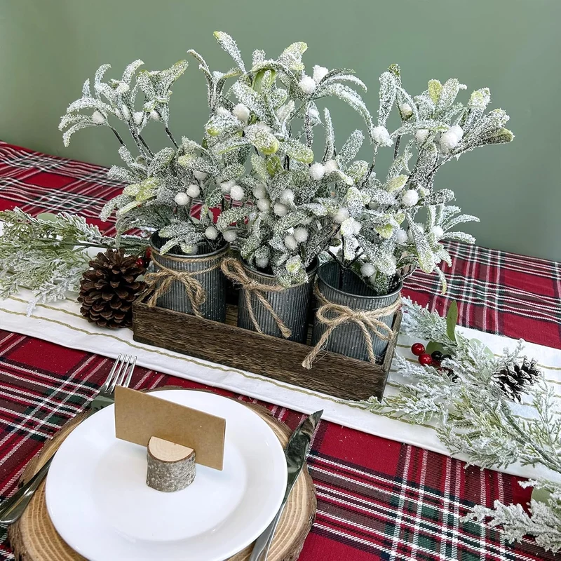 6pcs 32 cm Weihnachtliche Blumenstiele und -spitzen