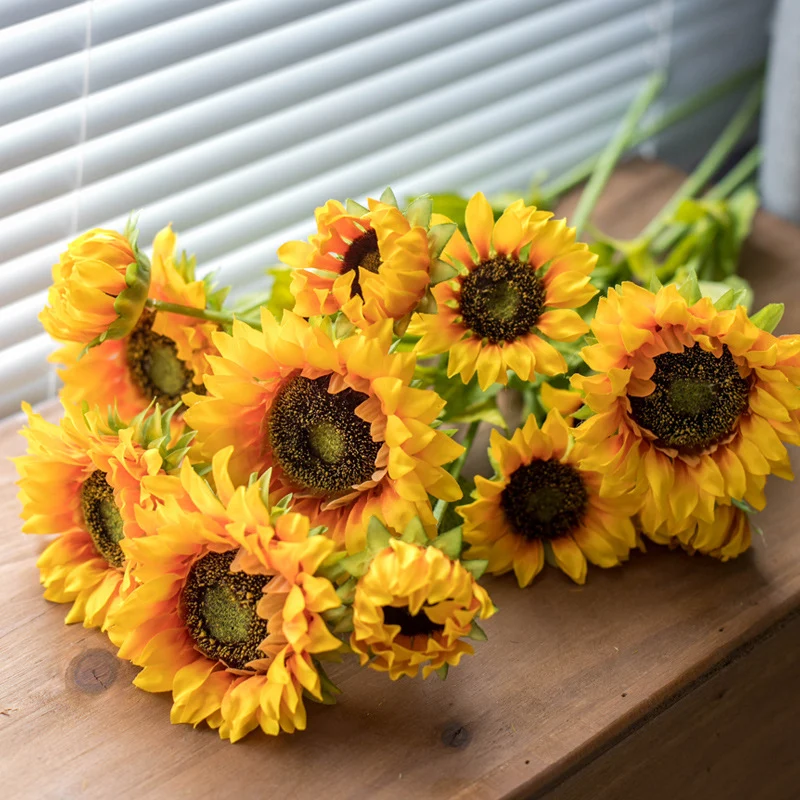 60cm künstliche Sonnenblumen - Realistische Kunstblume für Blumenarrangements, Home Decor, Hochzeitsbuketen, DIY-Handwerksprojekte