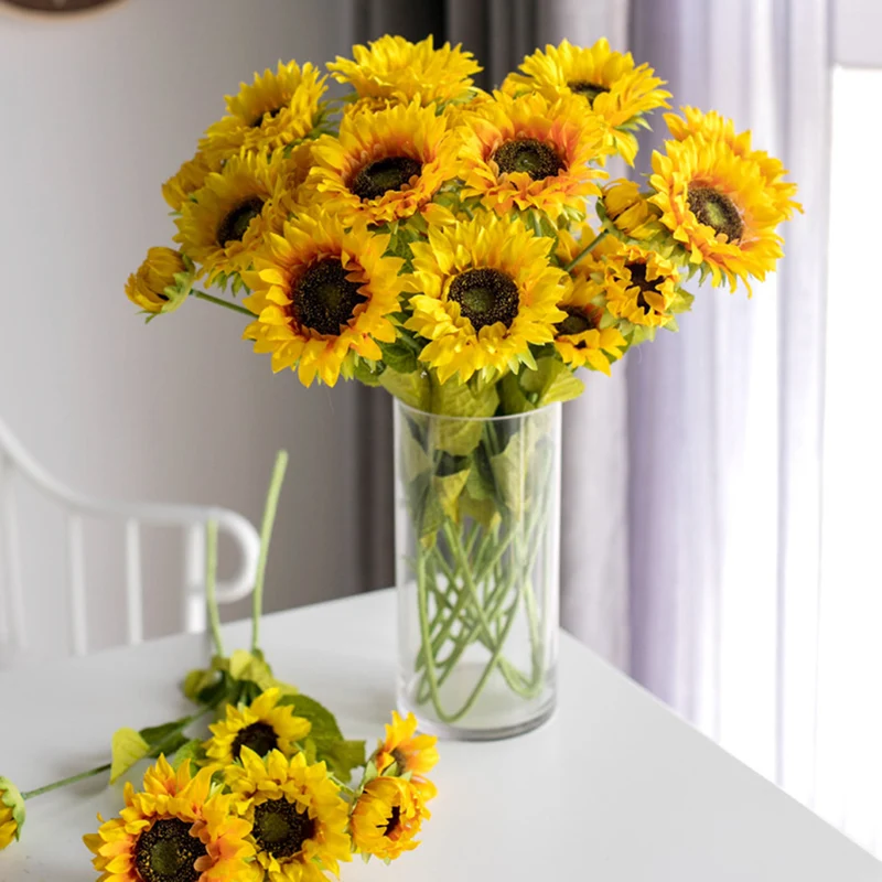 60cm künstliche Sonnenblumen - Realistische Kunstblume für Blumenarrangements, Home Decor, Hochzeitsbuketen, DIY-Handwerksprojekte