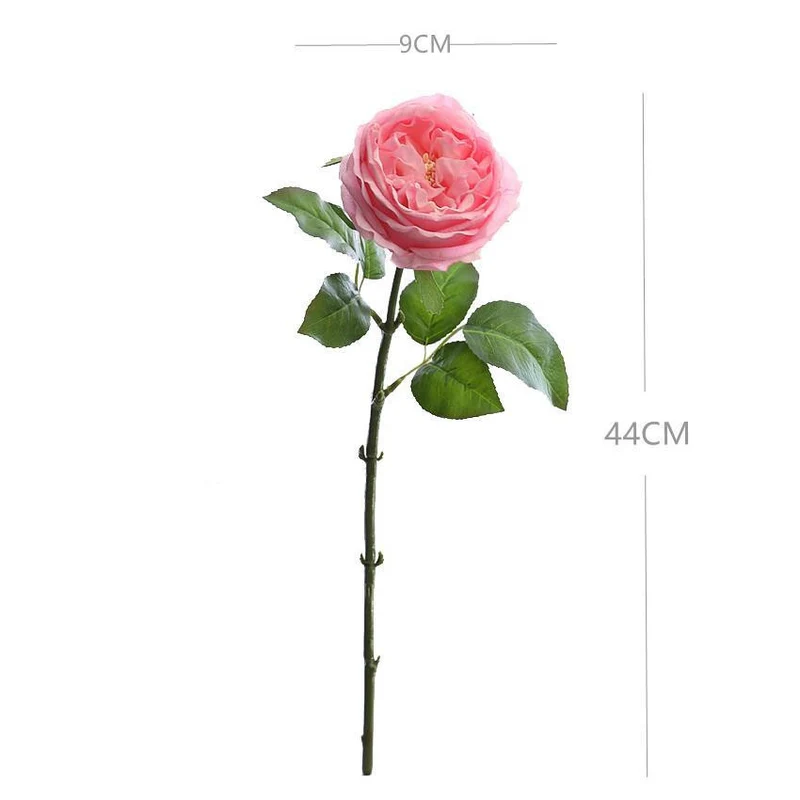 Künstliche Rosen mit Realistischem Griff & Feuchtem Finish - 44 cm Stiele mit Ästen, Blumen Dekoration, Wohnaccessoires, Dauerhafte Blumen Arrangement