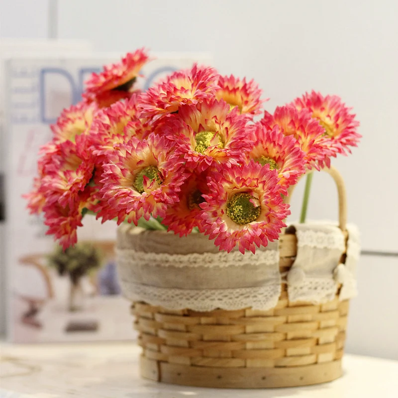 10 Stück 20cm Kunstblumen Afrikadaisy Stängel Gerbera Bouquet Frühling - Blumenarrangements für Tischdekoration