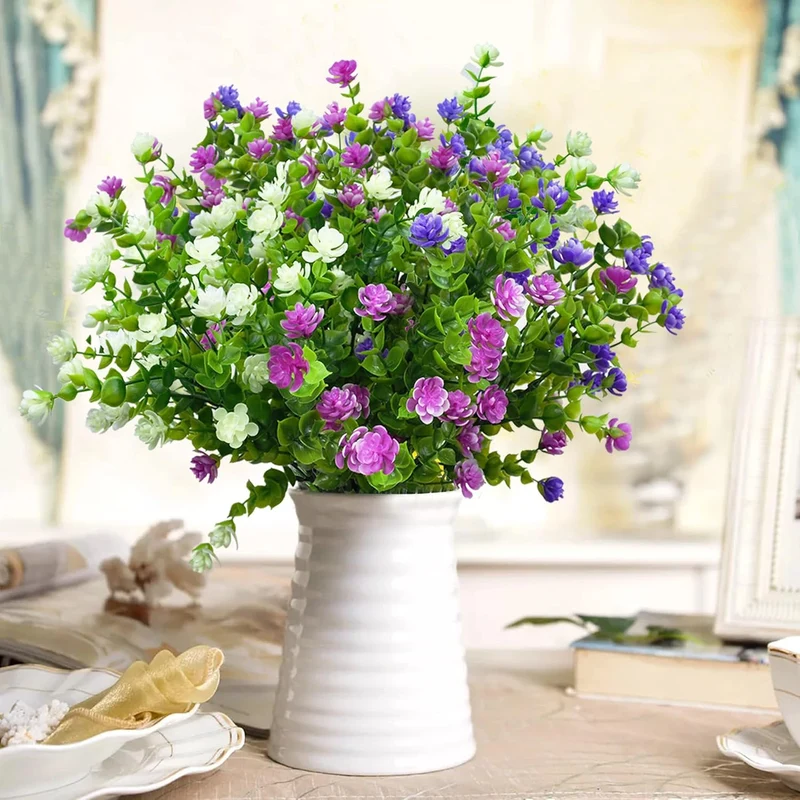 6er-Set Kunstblumen (35 cm) – wetterfest & UV-beständig für Balkon & Außenbereich