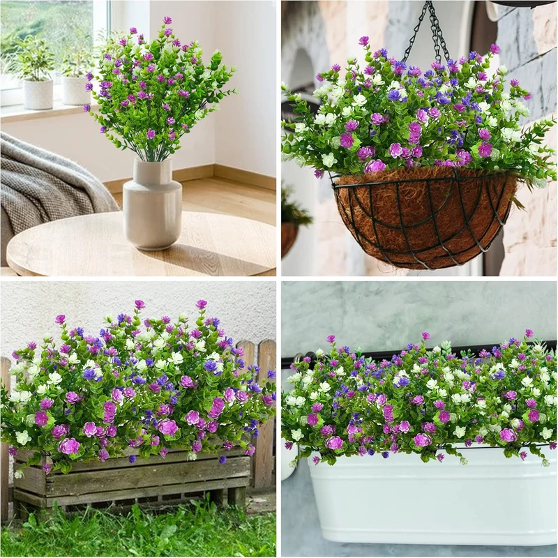 6er-Set Kunstblumen (35 cm) – wetterfest & UV-beständig für Balkon & Außenbereich