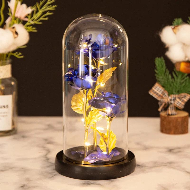 Ewige Rose für Frauen, Ewige Rose im Glas Überraschung für Mama, Die Schöne und das Biest Roses, Hochzeitstag Überraschung für Frauen, Rote Galaxie Rosen für Sie, Freundin