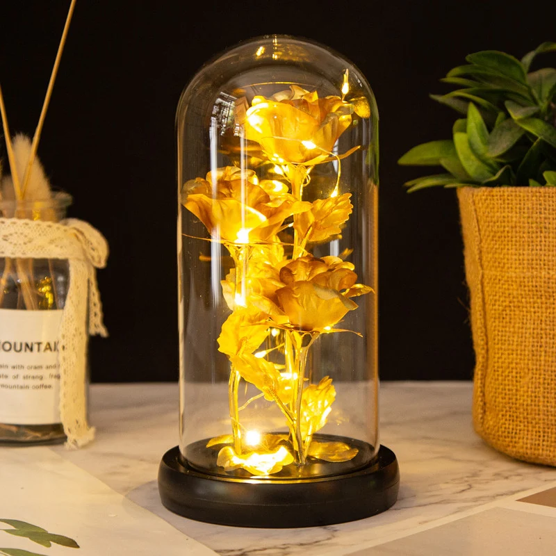 Ewige Rose für Frauen, Ewige Rose im Glas Überraschung für Mama, Die Schöne und das Biest Roses, Hochzeitstag Überraschung für Frauen, Rote Galaxie Rosen für Sie, Freundin