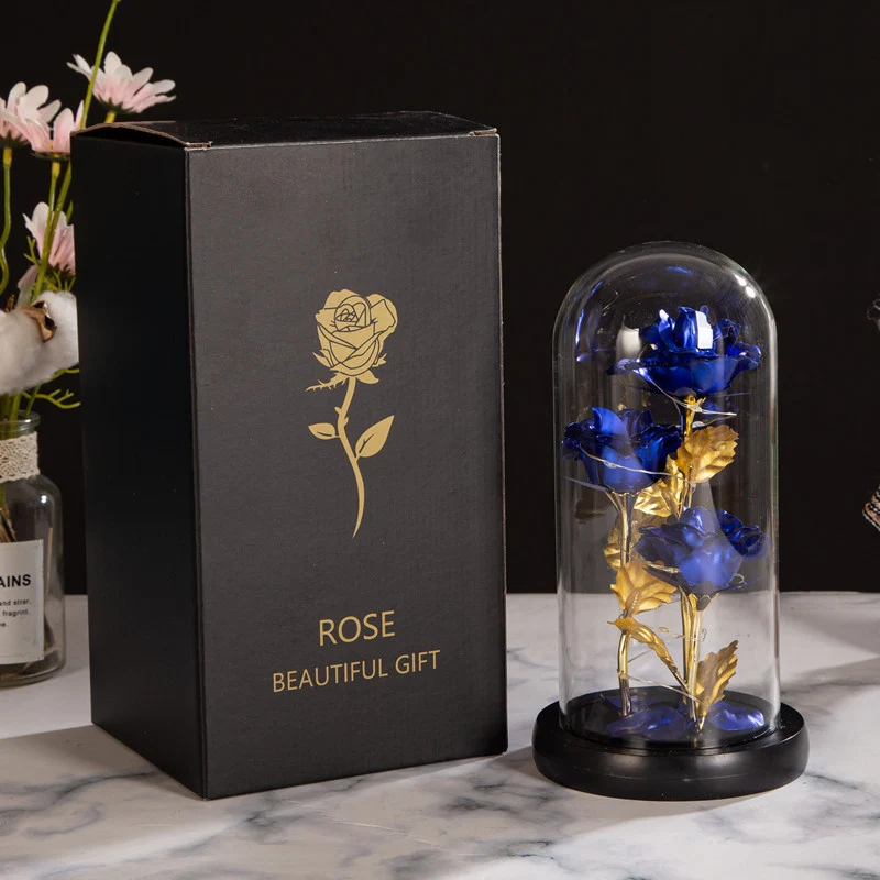Ewige Rose für Frauen, Ewige Rose im Glas Überraschung für Mama, Die Schöne und das Biest Roses, Hochzeitstag Überraschung für Frauen, Rote Galaxie Rosen für Sie, Freundin