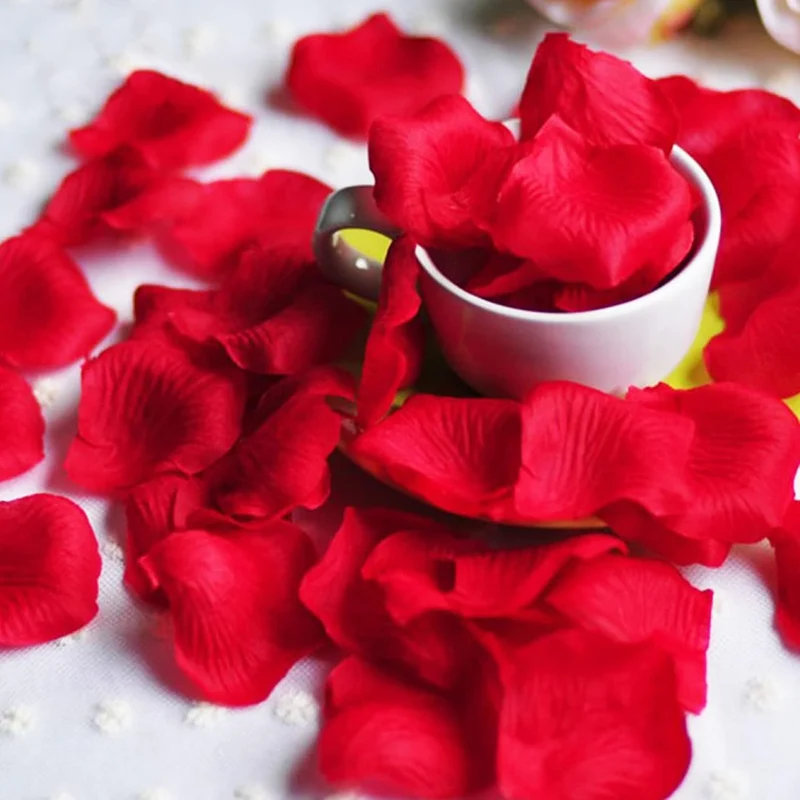 1200 stück Künstliche Rosenblätter, Deko Rosenblätter Rot, Rosenblätter Künstlich - Hochzeit, Valentinstag, Den Tischaufsatz, Geburtstag, Romantische Atmosphäre