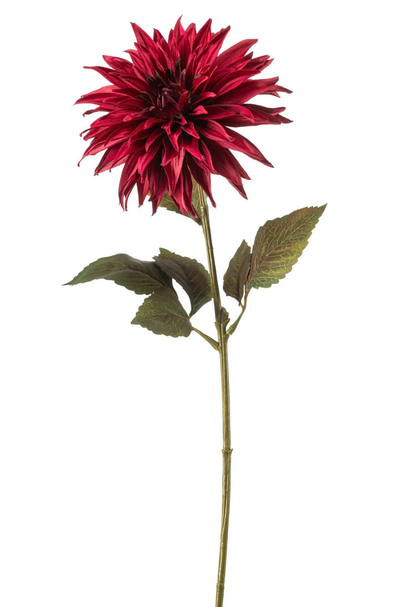 Dahlie künstlich 70 cm - 1 Stiel - Rot