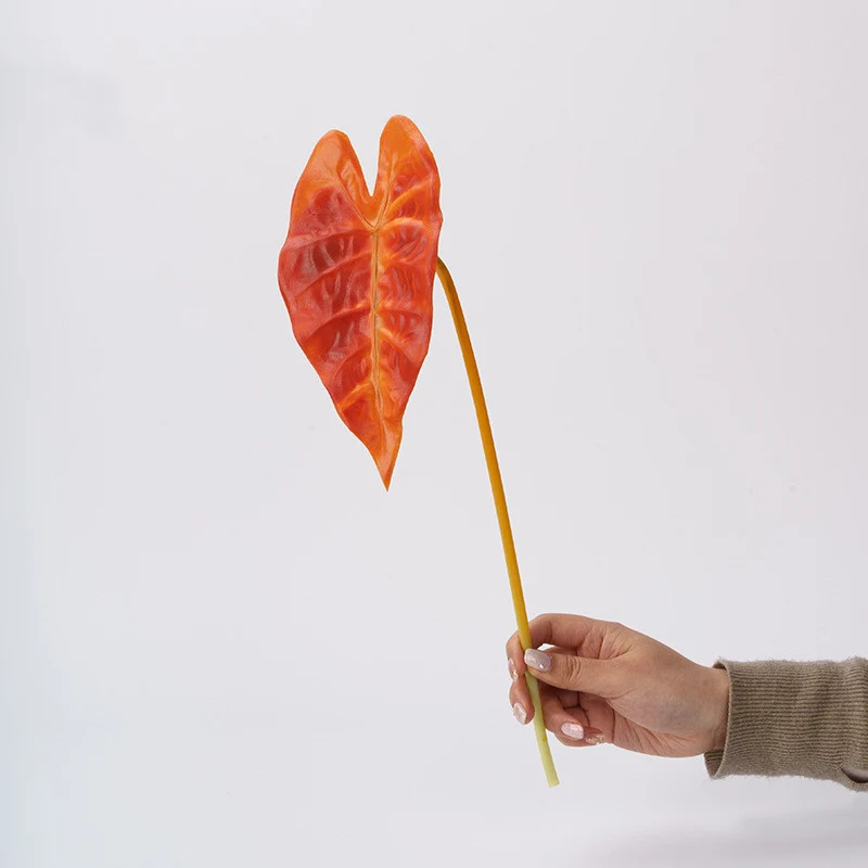8 STK Künstliche Blätter Groß Künstlicher Aronstab 40 cm Lang Kunstzweige mit Blätter Kunstlaub Deko Blätter Grün Tropische Kunstblätter für Wohnzimmer Schlafzimmer Küche Büro Hotel Vase Deko