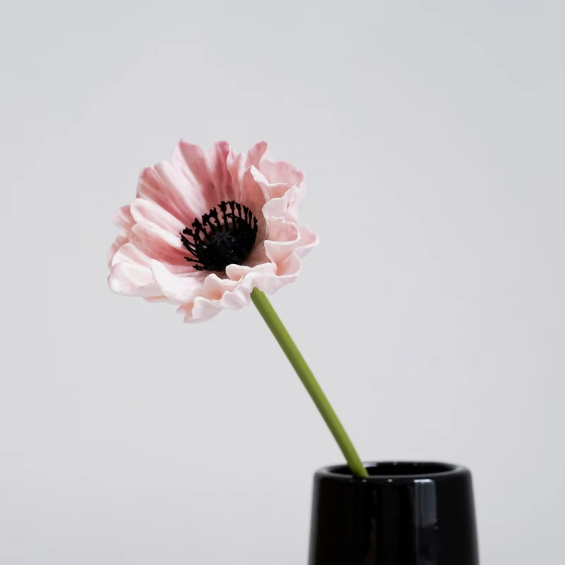 12 Stück 34 cm lange künstliche Mohnblumenstängel aus PU – mit echthaftem Touch