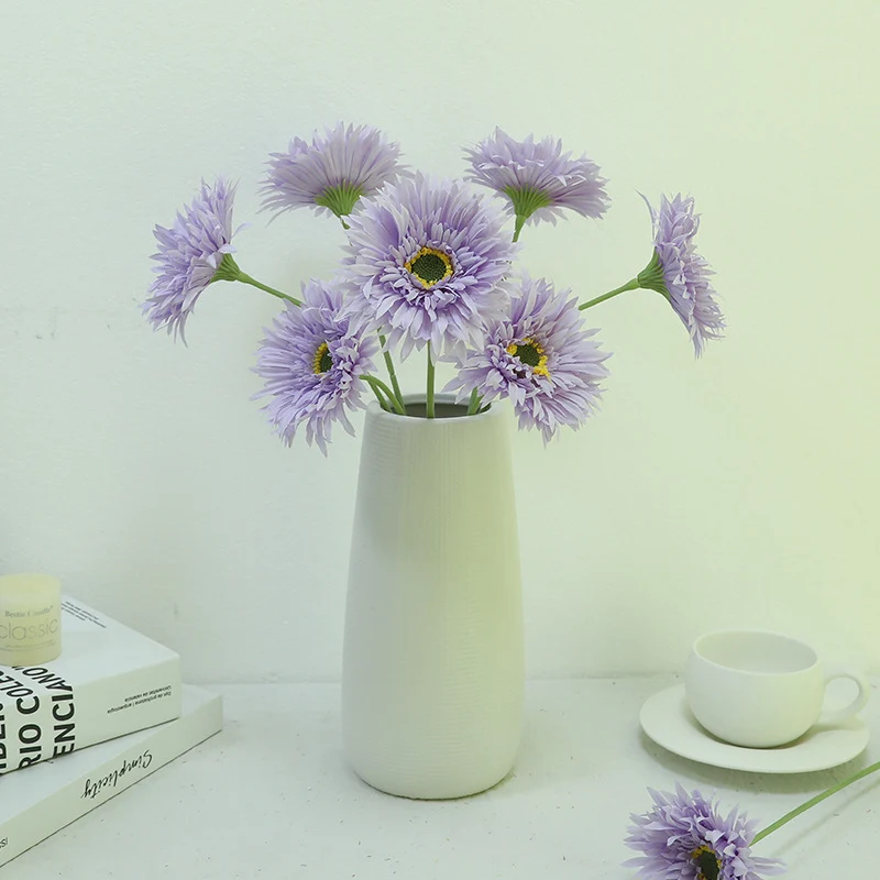 10 Stück 45 cm lange künstliche Gerbera-Blüten-Sträußchen – perfekt für Inneneinrichtung, Vase-Arrangements, Hochzeit, Party-Tischmitte und DIY-Blumen-Dekoration