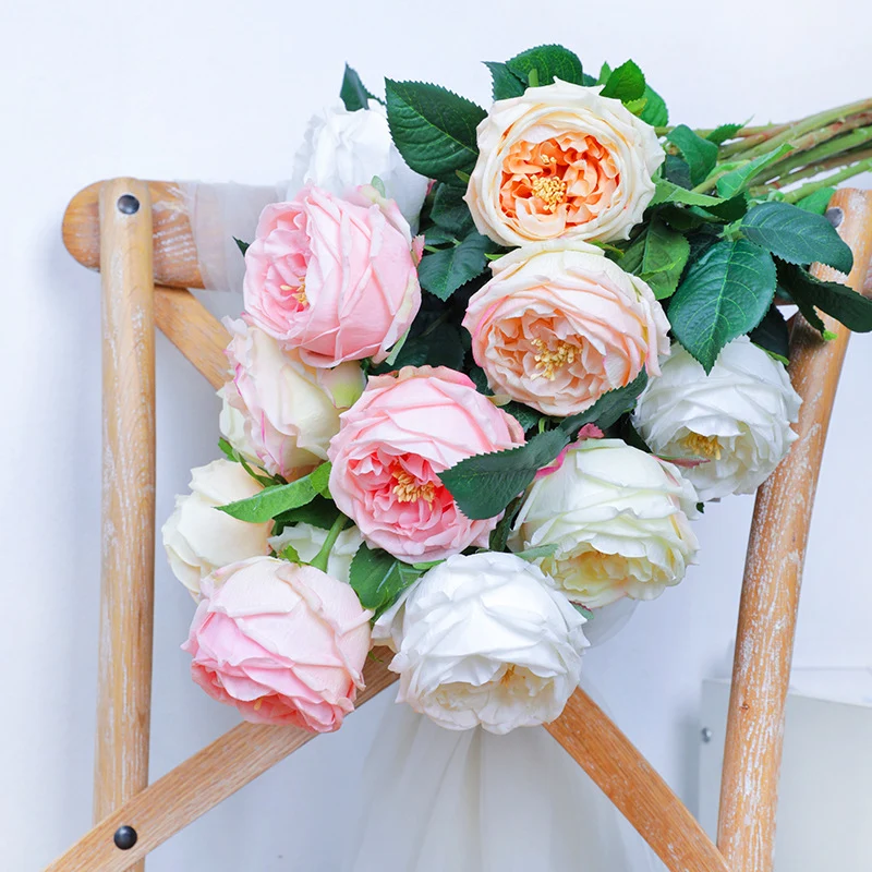 60 cm Künstliche Rosen mit Realistischem Griff & Feuchtem Finish