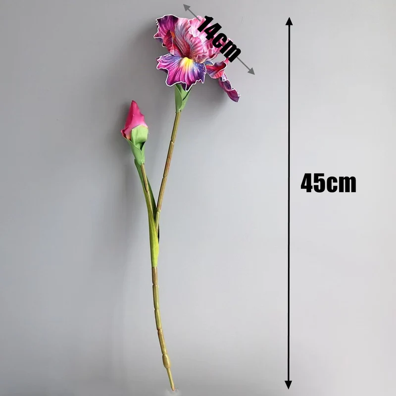 45 cm Künstliche Schwertlilien künstliche Iris – Ölmalerei-Schwertlilien und deutsche vintage Schwertlilien